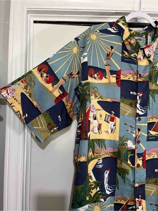 reyn spooner Other - Reyn Spooner Egyptian Cotton Hawaiian Art Deco Print Short Sleeve Button Down